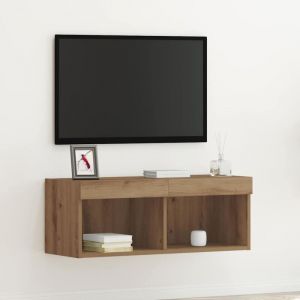 VidaXL Meuble tv ch&ecirc;ne artisanal 80 x 30 x 30 cm Bois d'ing&eacute;nierie