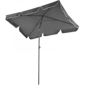 TecTake Parasol VANESSA 200 x 125 cm - parasol jardin, parasol deporté, parasol de balcon - gris