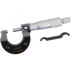 Silverline Micrometre palmer de precision au 1/100 ème de 0 à 25 mm