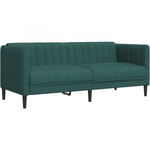 VidaXL Canapé 2 places vert foncé tissu
