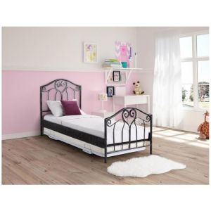 Lit sommier d'appoint pliant 90 x 190 cm - Métal - Blanc - adonis ii