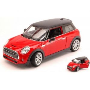 Welly Véhicule miniature - Mini Cooper Hatch 2014 - Rouge avec toit noir - 1:24