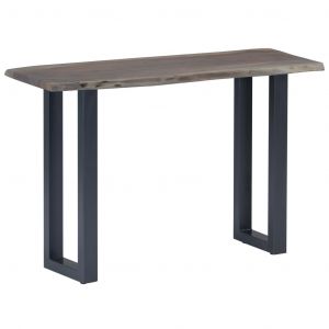 Image de VidaXL Table console Gris 115 x 35 x 76 cm Bois d'acacia massif et fer