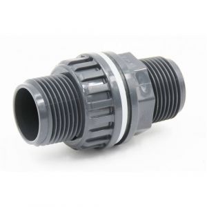 Jardiboutique 3/4 Pouce Travers&eacute;e de paroi PVC pour Tuyau &oslash; 20 mm, pour aquaponie.