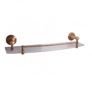 Rav Slezak - Etag&egrave;re murale de douche avec rail r&eacute;tro morava en laiton bronze 50x14x7,6 cm