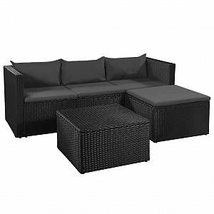 Image de VidaXL Mobilier de jardin 10 pcs Résine tressée Noir et gris foncé