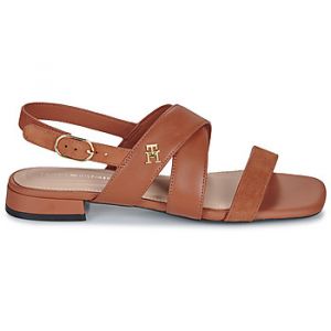 Tommy Hilfiger Sandales LEATHER SUEDE FLAT SANDAL Marron - Taille 37,38,39,40,41