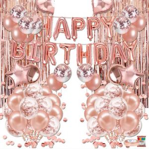 Happy Goods Birthday Decorations - 79 pieces - Happy Birthday Garland - Rose Gold - Balloons - Birthday Decorations