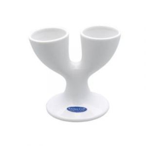 Kitchen craft Double coquetier en porcelaine blanc