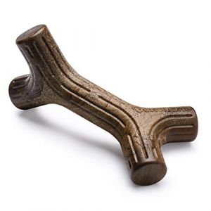 Benebone Jouet bâton à mâcher pour chien adulte, Taille M, saveur bacon et bois d'érable, durable et résistant
