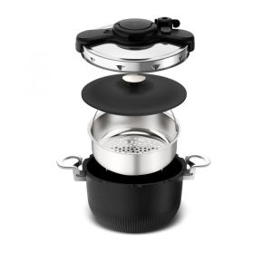 Tefal P4810731 Clipso Tempo 3-En-1, Cocotte-Minute, Faitout, Utilisation Possibl