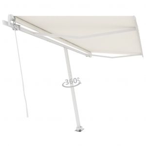 VidaXL Auvent manuel rétractable sur pied 400x350 cm Crème