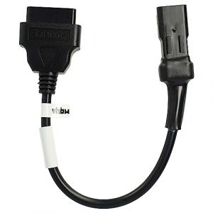 Vhbw Adaptateur 4 Pin vers OBD2 16Pin compatible avec Ducati Scrambler 800 Classic, 800 Icon, Cafe Racer, Desert Sled, Full Throttle Motos - 20 cm