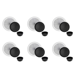 Laguiole Service de table Aïna 18 pièces noir/blanc