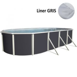 Toi Piscine Piscine hors sol Magnum ovale 730x366x132 Anthracite avec échelle