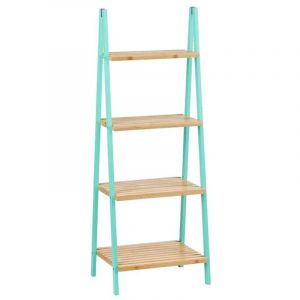 Berilo - Etagère de salle de bains Naturel Menthe Bambou Bois de pin 40 x 109,3 x 30 cm