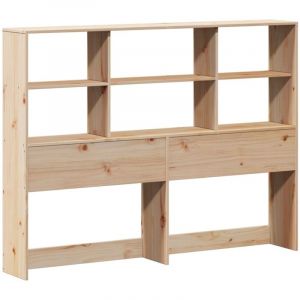 VidaXL Tête de lit avec rangement 150 cm bois massif de pin, tête de lit en bois, tête de lit avec rangement, tête de lit sur pied