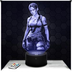 Lampe 3D - Tomb Raider Lara Croft - Jouet Figurine Cadeau Tomb Raider Lara Croft - Veilleuse Led Tactile avec socle au choix TOP
