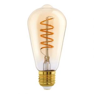 Eglo Lampe LED E27 &agrave; intensit&eacute; variable, ampoule vintage spirale, &eacute;clairage r&eacute;tro, 8 watts (&eacute;quivalent &agrave; 60 watts), 806 lumens, blanc chaud, 2700 K, Edison ST64, &Oslash; 6,4 cm