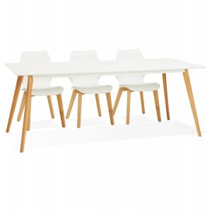 Image de Alter Ego Table à manger design 'MADY' blanche style scandinave - 200x90 cm