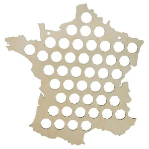 La Chaise Longue Collecteur de capsules de bière carte de France en bois