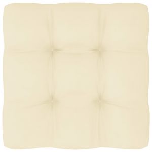 VidaXL Coussin de canap&eacute; palette Cr&egrave;me 60x60x12 cm