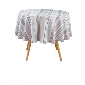 Douceur d'int&eacute;rieur, Nappe Ronde (Diam&egrave;tre 180 cm) Melina, Coton & Polyester Recycl&eacute; GRS
