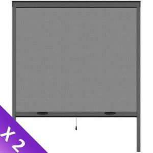 Moustiquaire De Fenetre L125 X H145 Cm En Aluminium Gris Anthracite - Recoupable En Largeur Et Hauteur