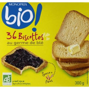 Monoprix Bio Biscottes au germe de bl&eacute; bio