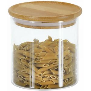 KESPER Bocal en verre avec couvercle en bambou 500 ml 10 x 10 cm