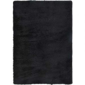 VidaXL Tapis shaggy &agrave; poils longs navarra noir 160x230 cm polyester