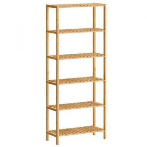 Songmics Étagère de rangement à 6 niveaux 26 x 60 x 160,9 cm beige naturel