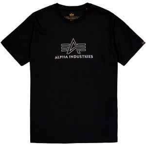 Alpha industries Basic T TPU Black/Chrome - T-Shirt - noir - XXL - 100% Coton,Jersey