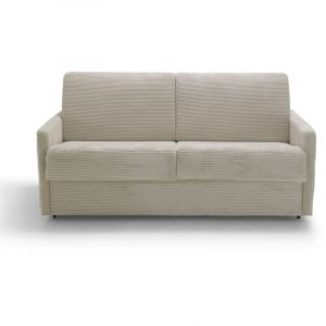 Calicosy Canapé convertible 3 places en velours côtelé L175 cm - 175 cm X 100 cm X 87 cm - BL/000 - Ecru