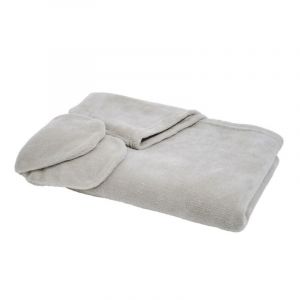 Visiodirect Couverture plaid polaire 165 x 115 cm avec manches et capuche, 100% Polyester coloris dune -