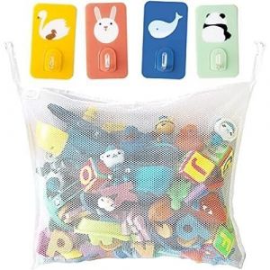 Filet de rangement pour jouets de bain - FALARRIMIGO - 45*35cm - Blanc - Maille - B&eacute;b&eacute;