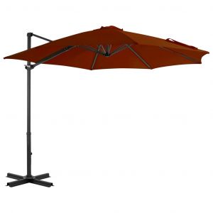 VidaXL Parasol d?port? avec m?t en aluminium Terre cuite 300 cm