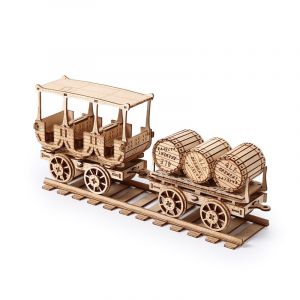 Dam Maquette en bois 3d, design de wagon &agrave; vin avec mouvement m&eacute;canique. 278 pi&egrave;ces.