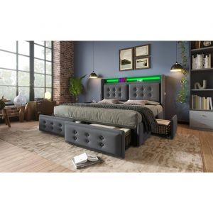 Lot de 2 Tables d&rsquo;appoint gigognes 60x40 cm + 48x35 cm, bords ondul&eacute;s, usage flexible, MDF noir mat