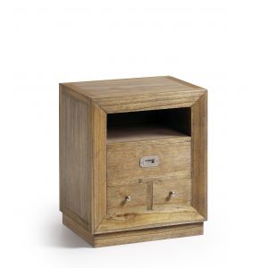 D&eacute;coration d'Autrefois Table De Chevet 3 Tiroirs Bois Bronze Marron 50x40x60cm