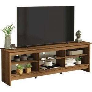 Meuble TV - Madesa - Console TV avec 6 étagères et Un Superbe Espace de Rangement 75 Pouces de taille 179x38x58 cm - Bois Rustique