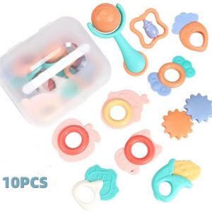 Bébé Premier Hochet De Dentition Jouets Bébé Cadeau Ensemble Avec Boîte De Rangement - 10pcs