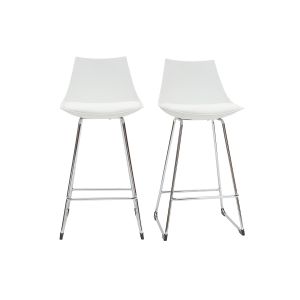 Image de Miliboo Tabourets de bar design blancs 65 cm (lot de 2) JUNE