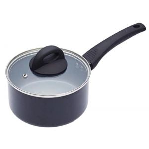 Kitchen craft Casserole 18cm avec couvercle anti-adh&eacute;sif aluminium noir
