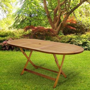 Table de jardin Boston en bois d'acacia 160x85x74cm pliable