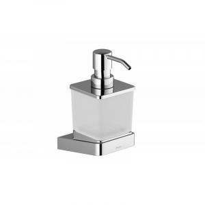 Ravak 10° Distributeur de savon mural, en verre dépoli avec support en métal, Chrome (X07P323)