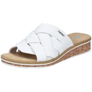 Rieker Femme V3608 Mules, Blanc, 40 EU