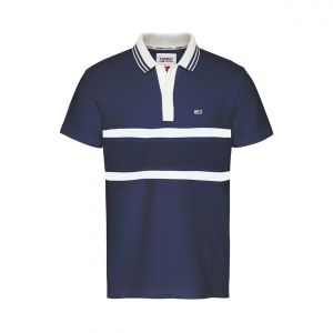 Tommy Jeans Polo Mix en coton biologique piqué bleu nuit