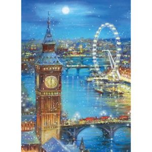 Image de Clementoni Collection Snow Flakes on The Big Ben 1000 pièces, Londres, Ville-fabriqué en Italie, Puzzle Adulte, 39319, Multicolore