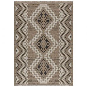 NO NAME - Tapis int&eacute;rieur ext&eacute;rieur aspect jute noire Tijuana 9054 90 x 67 cm